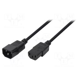 Cablu de Alimentare Logilink Prelungitor Intrare C13 Iesire C14 10A 3M Negru