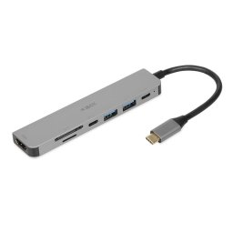 Hub USB Ibox IUH3SL4K USB 3.2 Gen 1 Type-C 100W HDMI SDGri