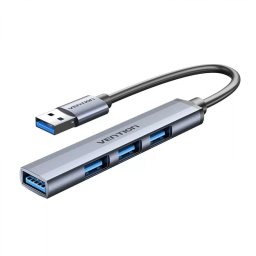 Mini Hub Extern Vention CKOHB USB 3.0 la 3x USB 3.0/2.0 Cablu 15CM Argintiu