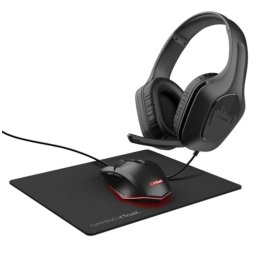 Kit Gaming Trust GXT790 Tridox 3in1 Mouse Wireless Casti cu Microfon si Mousepad Negru