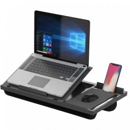 Suport Ergonomic Procart CDLZ-522 pentru Laptop 15Inch Ajustabil 7 Pozitii cu Mousepad Stand Telefon si Stilou Perna Moale pentru Genunchi Negru