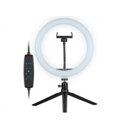Lampa Inel LED cu Trepied Tracer TRAOSW46747 Ring Light 26CM Negru/Alb
