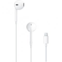 Casti Telefon cu Fir Apple Stereo Conector Lightning Alb