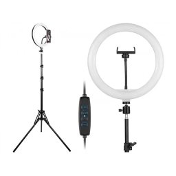 Lampa Inel LED Tracer TRAOSW46745 Ring Light 30CM cu Trepied Alb/Negru