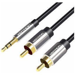 Cablu Audio Vention BCFBH De 3.5mm Masculin La 2 x RCA 2m Negru