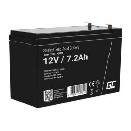 Baterie Reincarcabila Green Cell AGM 12V 7.2Ah Fara Mentenanta pentru UPS ALARM Negru