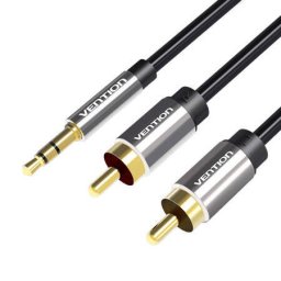 Cablu Audio Vention BCFBI 2xRCA Jack 3.5mm 3m Negru