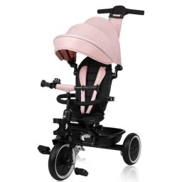 Tricicleta Copii Lionelo Berry 2 In 1 Multifunctionala Suport Picioare Control Al Directiei Scaun Reversibil Rotire 360 Grade Roz