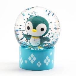 Jucarie Educativa Djeco Mini glob cu zapada si personaj Pinguin +3 ani