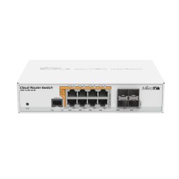 Switch MikroTik CRS112-8P-4S-IN Cloud Router 8xRJ45 POE/POE+ 4xSFP Gigabit RouterOS L5 sau SwitchOS Alb