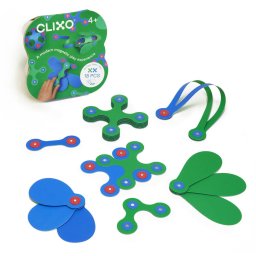 Set de Constructie Magnetic Clixo Itsy Green/Blue Pack 18 Piese 4 Ani+ Multicolor