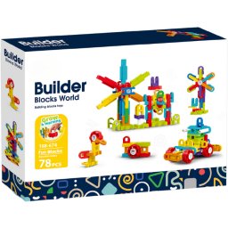 Set de Constructie Bufnitel Fun Blocks 78 Piese 3 Ani+ Multicolor