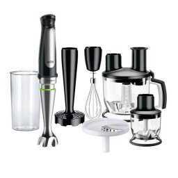 Blender Braun MultiQuick 7 MQ 7087 Pahar Gradat 600ML Procesator Alimente 1.5L Chopper 350ML 1000W Negru