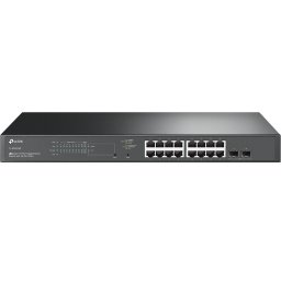 Switch TP-Link 16P-GB 2 SFP SMART RM POE+ Negru