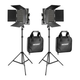 Kit 2 Lampi Profesionale de Studio Neewer 660 Bi Color LED 40W 3200-5600K cu Stativ Negru