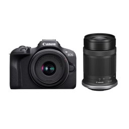 Aparat Foto Canon Mirrorles EOS R100 + RF-S 18-45mm f/4.5-6.3 IS STM Lens + RF-S 55-210mm f/5-7.1 IS STM Negru