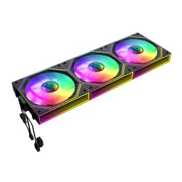 Kit 3 Ventilatoare Gamemax FN12A-S3I PWM 120MM Iluminare ARGB Negru