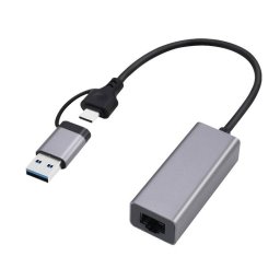 Adaptor Gembird A-USB3AC-LAN-01 USB 3.1 A Type-C Gigabit RJ-45 Gri