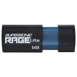 Memorie USB Patriot 3.2 Supersonic Rage Lite 64GB Protectie Slide Negru