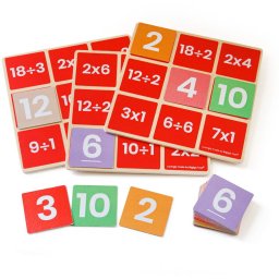 Jucarie Educativa BigJigs Toys Bingo matematic Inmultiri si impartiri