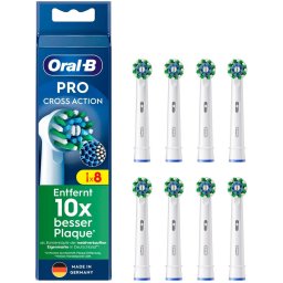 Set Capete de Rezerva pentru Periuta Electrica Braun Oral-B Pro Cross Action 8 Bucati Alb