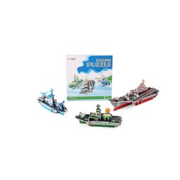 Puzzle 3D Procart 3 Nave Portavion Superdots 62 Piese Carton Multicolor
