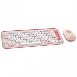 Kit Tastatura + Mouse Logitech POP ICON Combo Roz