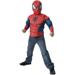 Set Costum Spiderman Rubies 31517 Bluza cu Muschi si Masca Varsta 4 - 6 Ani Rosu/Albastru