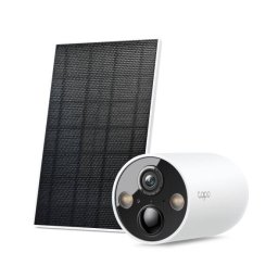 Kit Camera IP de Exterior TP-Link Tapo C425 cu Acumulator Include Panou Solar IP66 Distanta IR 15M Lentila Fixa 3.15MM 3Mpx Rezolutie 2K Wireless Microfon Necesita HUB Alb