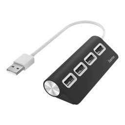 Hub Extern Hama 200119 4 Porturi USB 2.0 480Mbps Negru