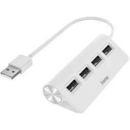 Hub Extern Hama 200120 4 Porturi USB 2.0 480Mbps Alb