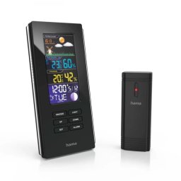 Statie Meteo Hama Color Edge 186312 LCD Termometru Higrometru Barometru Senzor Exterior Negru