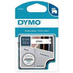 Banda de Etichete Dymo 12mm x5.5m Black White