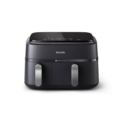 Friteuza Dubla Fara Ulei Philips Airfryer Seria 3000 NA351/00 Tehnologia Rapid Air 2 Recipiente De 2 Dimensiuni Afisaj Digital 8 Presetari Capacitate 9L Negru