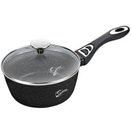 Cratita Antiaderenta Samus VER200LSPB cu Maner si Capac Sticla 20CM Negru