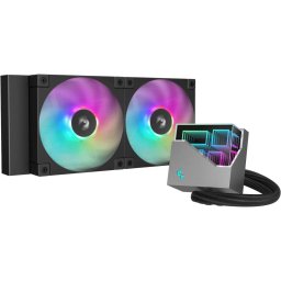 Cooler Deepcool LT 240ARGB Skt. Intel Si AMD Racire Cu Lichid 2 x 120Mm 600 - 2400 RPM Iluminare RGB Negru
