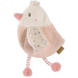 Jucarie Fosnitoare Fehn - Pasare 0luni+ Velur Moale 19cm Pastel