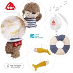 Carusel Muzical Mobil Fehn - Otter Plastic Catifea 0-5luni Multicolor