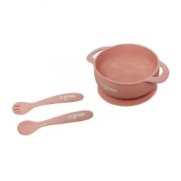 Set Bol cu Tacamuri U-GROW UG-SET11PK Silicon Roz