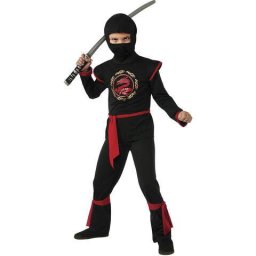 Costum de Carnaval Rubies Ninja Dragon Bluza Pantaloni Masca Curea 3ani+ Poliester Negru