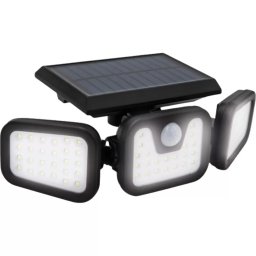 Lampa LED de Exterior Mediashop Panta TrioSolar M35436 cu Senzor Miscare si Panou Solar 600 Lumeni Negru