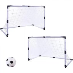 Set Fotbal Procart 2 Porti Minge Si Pompa 92x61x48cm 3ani+ Alb/Negru