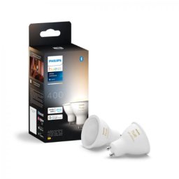 Set 2 Becuri LED Smart PHILIPS HUE GU10 4.2W 400 Lumeni Lumina Alba Reglabila Alb