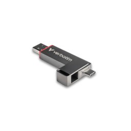 Stick Memorie Verbatim Conectivitate Dubla 512GB USB-C USB-A USB 3.2 Gen 1 Performanta Nivel SSD Gri