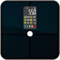 Cantar Smart AENO ABS0002S Max 180kg Ecran Color 16 Valori Monitorizate Negru
