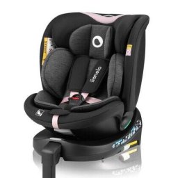 Scaun Auto Pentru Copii Lionelo i-Size Navy 0-36Kg 40-150cm Cu Isofix Si Picior De Fixare Protectie Laterala Rotire 360grade Ajustare Spatar In 4 Pozitii Tetiera Reglabila In 11 Trepte Conform Cu R129 Negru/Roz