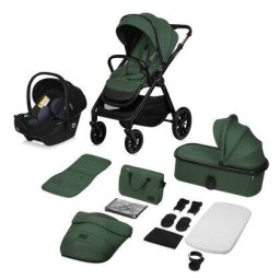 Carucior 3-In-1 Lionelo Layla Pana La 22kg Cadru Aluminiu Landou Intarit Salteluta Din Spuma AirDots Scoica Auto Reversibil Verde