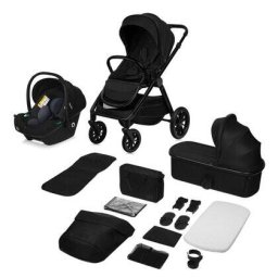 Carucior 3-In-1 Lionelo Layla Pana La 22kg Cadru Aluminiu Landou Intarit Salteluta Din Spuma AirDots Scoica Auto Reversibil Negru