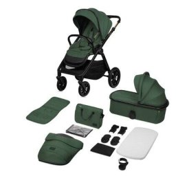 Carucior 2-In-1 Lionelo Layla Pana La 22kg Cadru Aluminiu Landou Intarit Salteluta Din Spuma AirDots Reversibil Verde