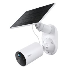 Kit Camera IP de Supraveghere pentru Exterior TP-Link Tapo C410 cu Acumulator Include Panou Solar pentru Alimentare IP66 Distanta IR 15M 3Mpx Rezolutie 2K RJ-45+Wireless Alb/Negru